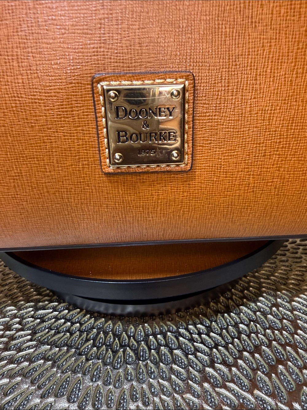 Dooney & Bourke Saffiano Leather Hobo Shoulder Bag - Cognac / Caramel (EUC) - Picture 4 of 14